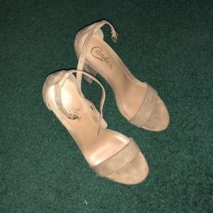 Nude Ankle Strap Heels
